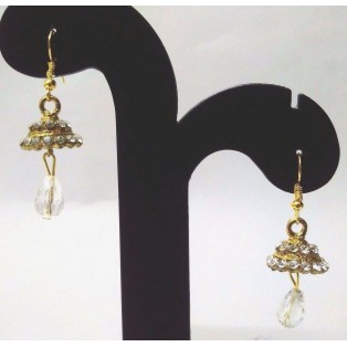 Golden Oxidized Earrings Jhumka Jhumki Jewelry Bollywood Drop Dangle Hook EA369